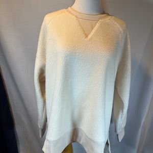 NWT!Ralph Lauren Women's Sherpa Sweatshirts With Side Zips Size L-Cream FreeShip